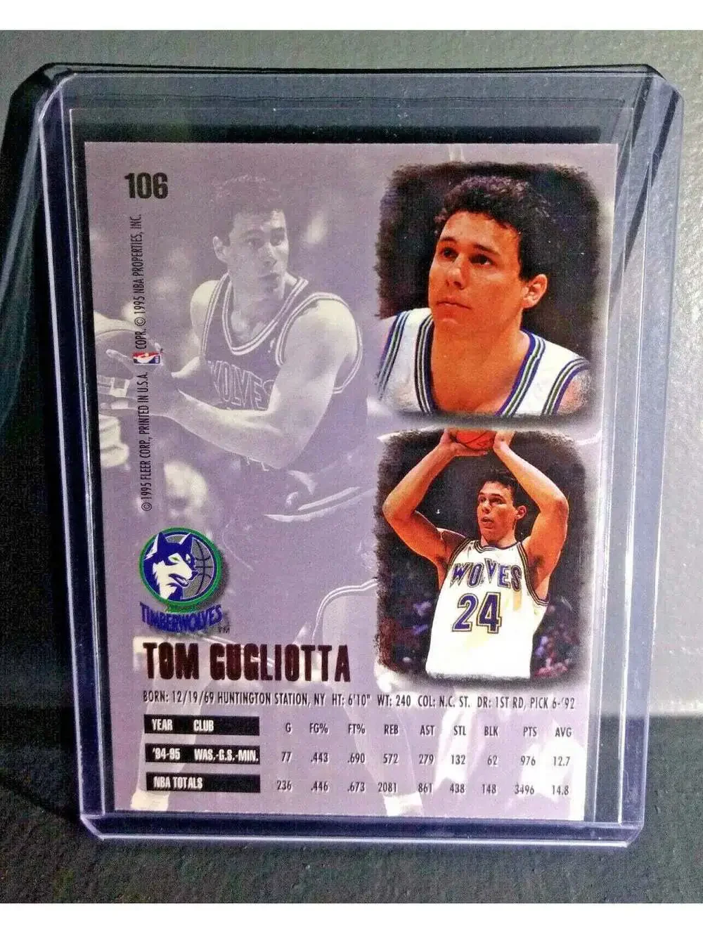 1995-96 Tom Gugliotta Fleer Ultra #106 Basketball Card
